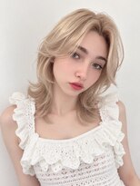 フィーリーカラー 大阪梅田店(feery color) ベージュインナーカラーショートボブレイヤーミディアム前髪