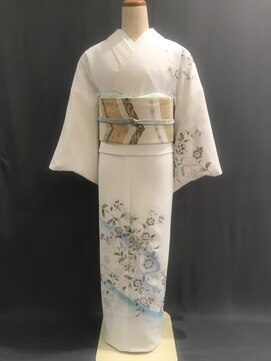 セットサロン フルール(Fleur) ポリ訪問着No.3/【白2】