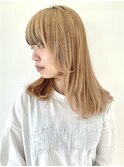 【FOLK】小顔 外ハネ 内巻き ハイトーン ホワイトベージュ♪