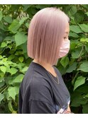 ぱっつんボブ×ピンクがベストマッチ◎_creamy white pink_