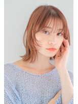 ヘアサロンガリカアオヤマ(hair salon Gallica aoyama)&nbsp;カジュアルウルフボブ/薄めバング/透明感ピンクベージュ<青山>