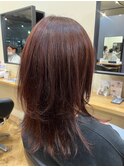 ピンクブラウン ×ミディアムレイヤー［レッドブラウン/鎌取］