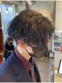 松本センターパートツイストパーマ緩めシャドウパーマフェード