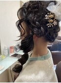 サイド編み下ろしヘアアレンジ