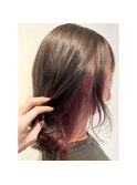 20代30代大人可愛いインナカラーピンクイヤリングカラー