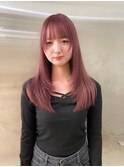 ブリーチありカラー　ラベンダーピンク艶髪20代