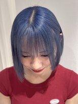 コト 福井大和田店(coto)&nbsp;福井/ハイトーンカラー/ボブ/ブルー/ケアブリーチ/ダブルカラー