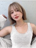 長め前髪×ナチュラルボブ