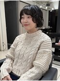 △ボブパーマレイヤーパーマブルーブラウンネイビーカラー