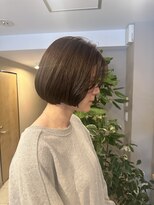 ロニカ 銀座(LOuNICA)&nbsp;韓国風前上がりボブ×ヘーゼルベージュ　髪質改善