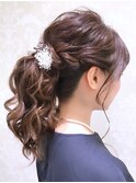 パーティーセットポニテ風アレンジ