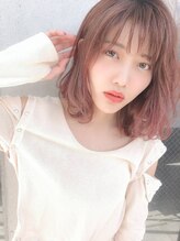 ヘアーディープ(hair deep) 【 ミディアムボブ×ピンクベージュ】