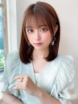 20代30代40代大人かわいい 小顔 前下がりボブ  ひし形シルエット