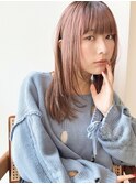 ベージュ/レイヤー/セミロング/髪質改善/ケアブリーチ/学割U24