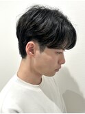 メンズマッシュセンターパートスパイラルパーマニュアンスパーマ