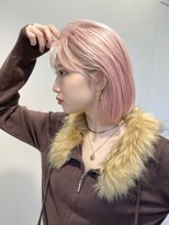 サンク 原宿 表参道(cinq)&nbsp;ピンクミルクティーベージュ人気レイヤーケアブリーチハイトーン