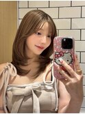 ふんわり_ミニウルフチェリーブラウンホワイトグレージュ