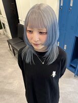 ミキサ フレア(MIXSA FLARE)&nbsp;シルバーブルー × ルーツカラー ブリーチカラー