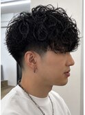 スペインカール/強めパーマ/20代30代刈り上げマッシュ