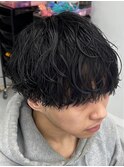 フェザーパーマサーフカール刈り上げセンターパート