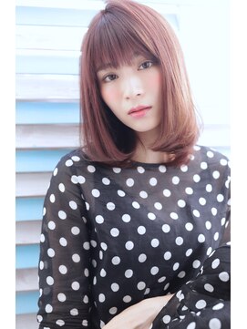 オウル(Owll) 【DISHEL】大人ボルドー 系カラークラシカルワンレン 厚めバング