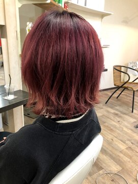 デザインサロンリア(design salon Lia) バーガンディショートボブ