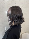 【Cuem 小原】グレージュ　前下がりボブ　ブリーチカラー