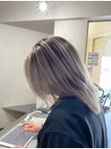 バレイヤージュ×ホワイトグレー