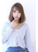 ココアブラウン大人かわいいゆるふわシアーカラーロブローライト
