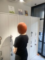 ソワン ドゥ ブレス エルネ 立花店(soin de brace elne)&nbsp;オレンジ/ボブ/ショートボブ/高明度/ケアブリーチ/韓国風