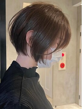 エリマ  茅ヶ崎(elima) ショートカットハンサムショートハイライトダブルカラー30代40代