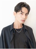 アッシュブラック/マッシュパーマ/刈り上げ/ツーブロック