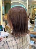大人かわいいヌーディーベージュ外ハネボブ