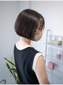 スタイリング簡単センターパートミニボブ