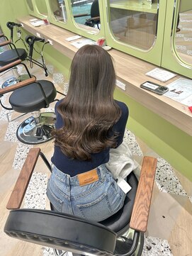 ノー バイ イオエ 西梅田(no. by ioe) ブリーチなしカラー/髪質改善/ミルクティーベージュ/小顔ヘア