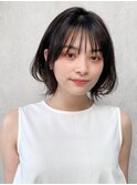 前髪 外ハネボブ チェリーブラウン ミニウルフ"