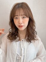 アグノス 青山(Agnos) 縮毛矯正 くびれヘア レイヤーカット アプリコットオレンジ