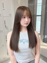 ベレーザシェルト(Beleza scelto) 15774ナチュラルブラウンレイヤーラウンドバングオリーブグレー