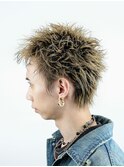 ツーブロックスパイキーショートアップバング黒髪短髪