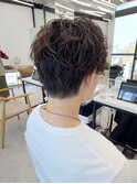 刈り上げセンターパート/ニュアンスパーマ/波巻き