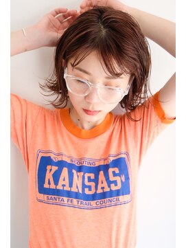 ラレイ(Lalei) 【ささきまさき】外ハネぱっつんボブ×テラコッタ