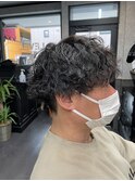 波巻きスパイラルパーマ 波巻きパーマ マッシュ 葛西メンズ