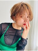 【kate 大宮】ライトベージュ×パーマ風ナチュラルボブ