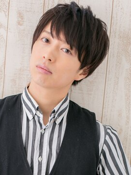 メンズヘア ビーセカンド 草加店(MENS HAIR B-2) マットブラウンが優等生風な知的くせ毛メンズショートS草加