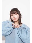 くびレイヤーエモージュ前髪モテベージュレイヤーミディ/吉祥寺