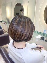 松本平太郎美容室 土浦パートワン(PART1)&nbsp;大人丸みボブハイライトスタイル　30代40代50代
