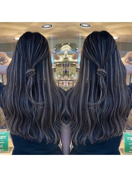 アンダーバーホワイト(_white) ハイライトブリーチ髪質改善トリートメントエクステ神戸三宮