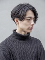 シティ(CITY) フェザーパーマブルーブラックニュアンスパーマセンターパート