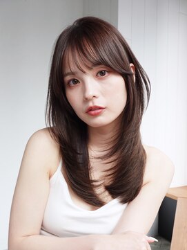 アルバム 池袋(ALBUM) ロンググレージュ韓国ヘア顔周りレイヤー_F41132