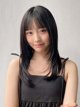 エトラ 渋谷店(etora) 小顔 前髪 レイヤーカット ダークブルー ワンホンヘイヤー "